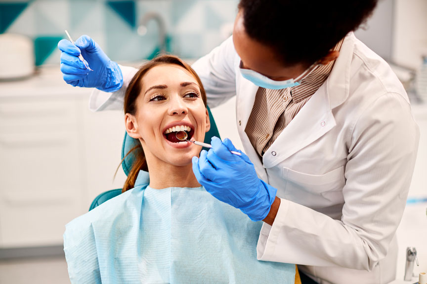 A Lady Getting Root Canal Treatment